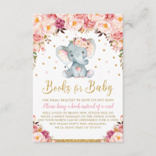 Blommig Elefant Baby Shower Ta Med En Bok Kort Fli
