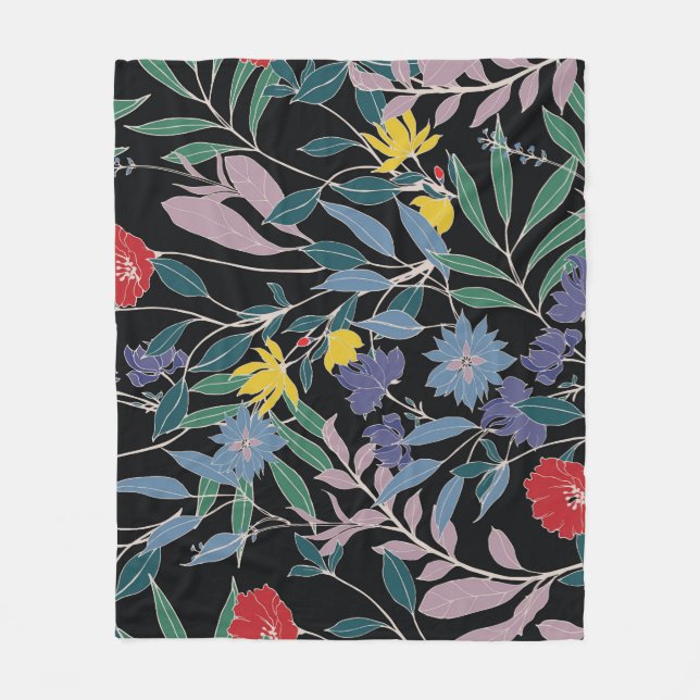 Blommig elegans: Abstrakt vintagebakgrund Fleecefilt (Framsidan)