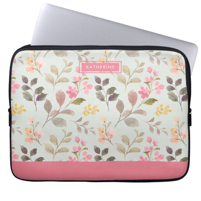 Blommig elegans Boho snygg söt  Laptop Fodral (Framsidan)
