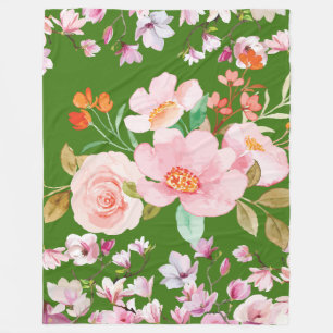 Blommig elegans fleecefilt