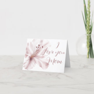 Blommig elegans "Jag älskar dig Mamma" Anpassad  Tack Kort
