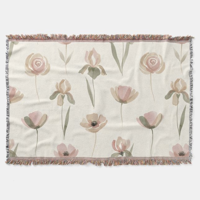 Blommig Elegans Kastfilt Filt (Framsidan)