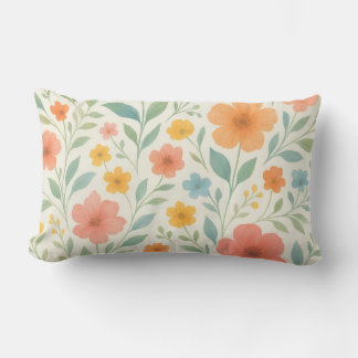 Blommig Elegans Kudd – Vacker Blomma Lumbarkudde