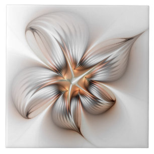 Blommig Elegans Modern Abstrakt Fraktal Konst Kakelplatta