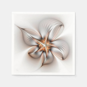 Blommig Elegans Modern Abstrakt Fraktal Konst Pappersservett