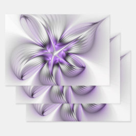 Blommig elegans Modern Abstrakt Violett Fraktal Ko