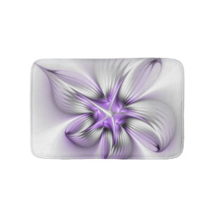 Blommig elegans Modern Abstrakt Violett Fraktal Ko Badrumsmatta