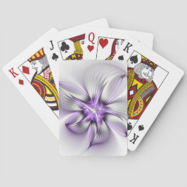Blommig Elegans Modern Abstrakt Violett Fraktal Ko Casinokort