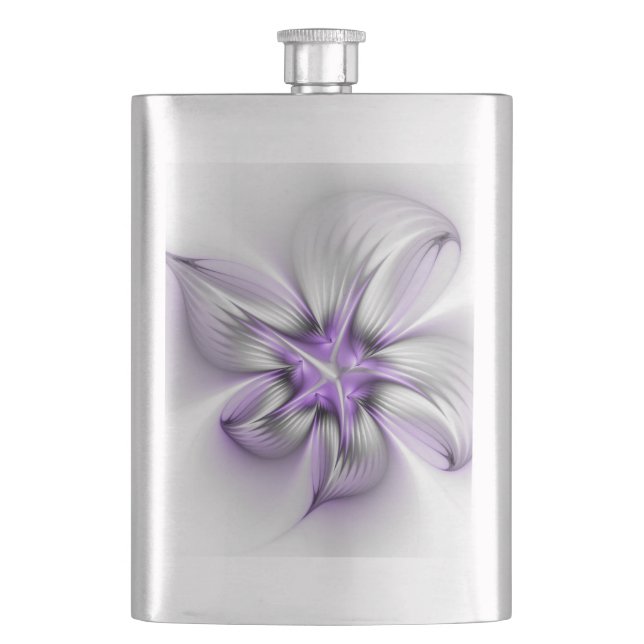 Blommig elegans modern abstrakt violett fraktal ko fickplunta (Framsidan)