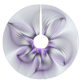 Blommig Elegans Modern Abstrakt Violett Fraktal Ko Julgransmatta Borstad Polyester
