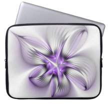 Blommig elegans modern abstrakt violett fraktal ko