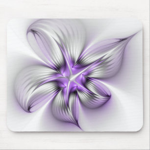Blommig elegans Modern Abstrakt Violett Fraktal Ko Musmatta