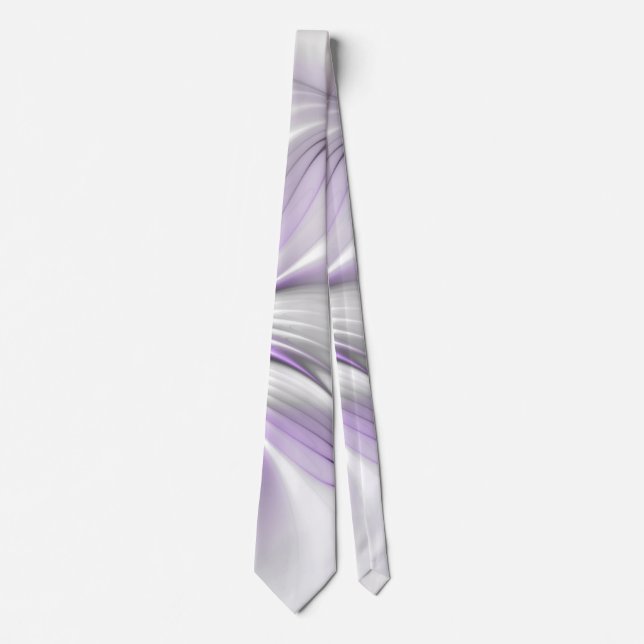 Blommig elegans modern abstrakt violett fraktal ko slips (Framsida)