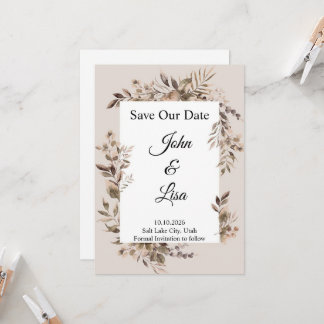 Blommig Elegans Spara Datum Inbjudan