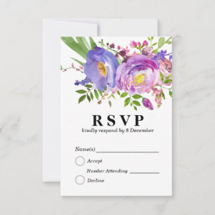 blommig elegant 3,5" x 5" svarsbrevskort OSA kort