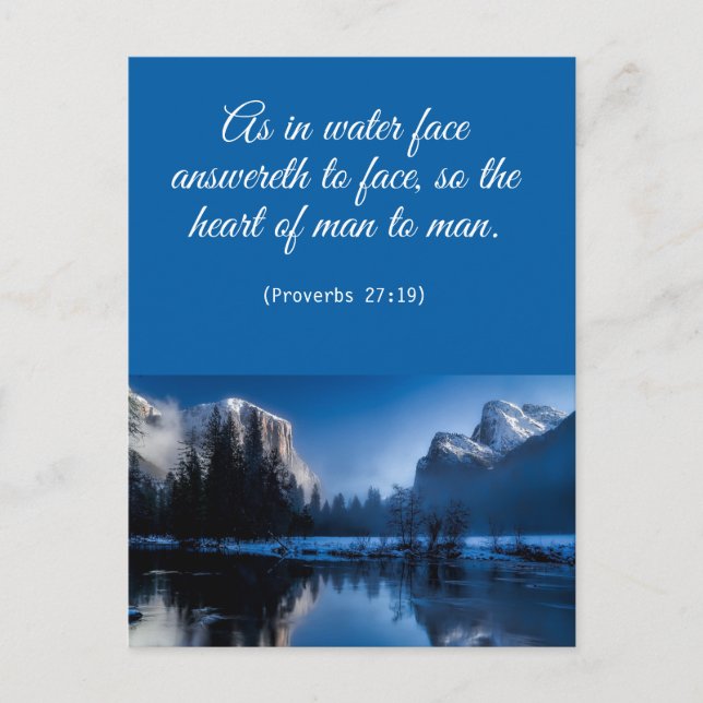 Blommig Elegant Andlig Bibelvers Postkort Vykort (Framsida)