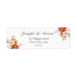 Blommig Elegant Bröllopsannonsering Returadress Etikett