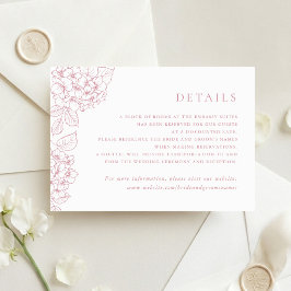 Blommig Elegant Hydrangea Bröllopsinsats Detaljer Inbjudningar