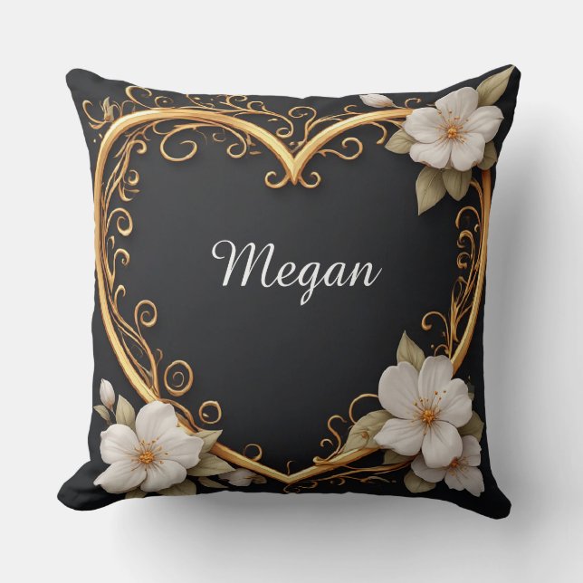 💐 Blommig Elegant Romantisk Lyxig Present med Gul Kudde (Framsida)
