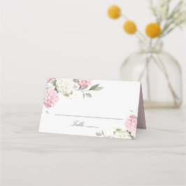 Blommig Elegant Rosabränd Hydrangea Platskort Placeringskort