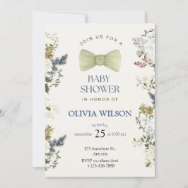 blommig elegant vacker baby shower inbjudan