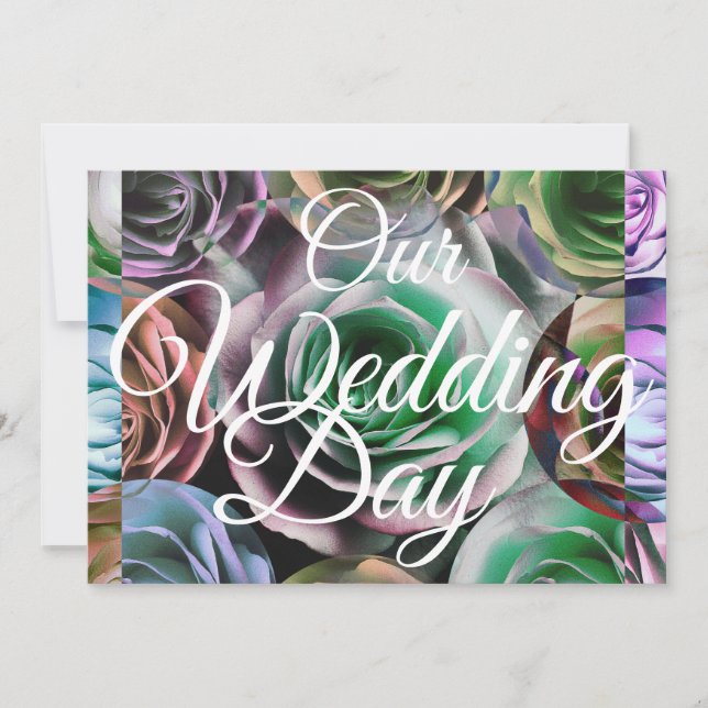 Blommig Elegant Vår Bröllops Vita Typografi  (Framsida)