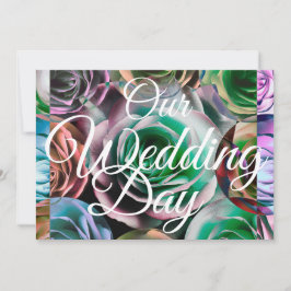 Blommig Elegant Vår Bröllops Vita Typografi