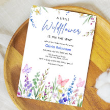 Blommig En liten vildblomma Baby Shower