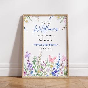 Blommig En liten vildblomma Baby Shower Välkommen  Poster