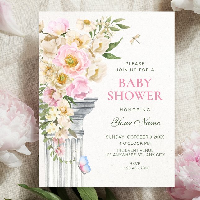 Blommig estetisk baby shower inbjudningar (Skapare uppladdad)