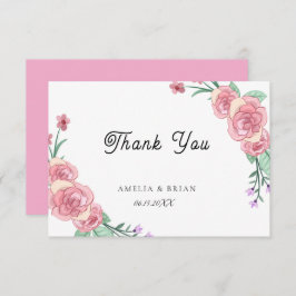 Blommig Eukalyptus Bröllop Tack Kort