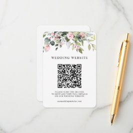 Blommig Eukalyptus Grönska QR-kod RSVP Bröllop Tilläggskort