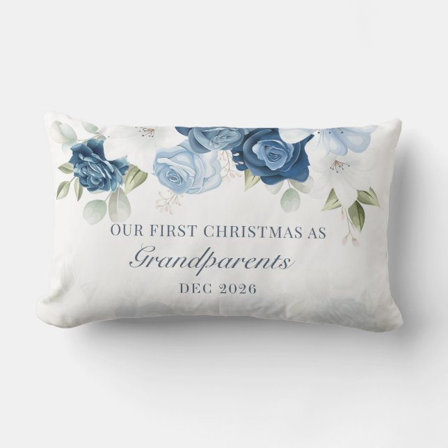 Blommig Eukalyptus Mormor & Morfar Första Jul Lumbarkudde (Framsida)
