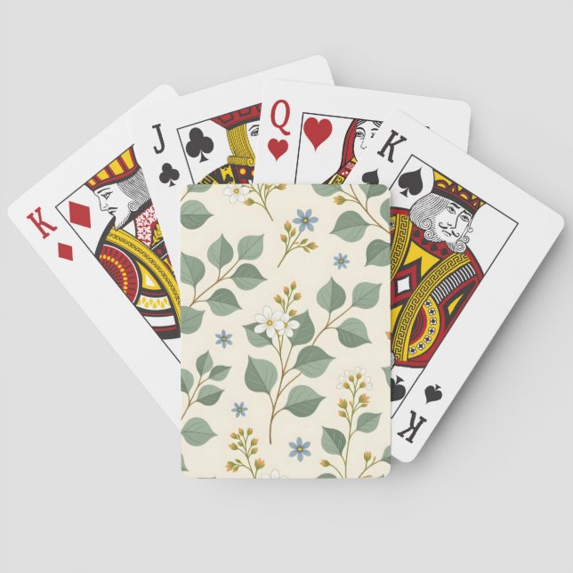 Blommig eukalyptus sömlöst mönster casinokort (Baksidan)