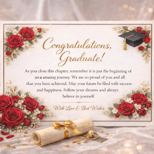 Blommig examensgratulationskort julkort