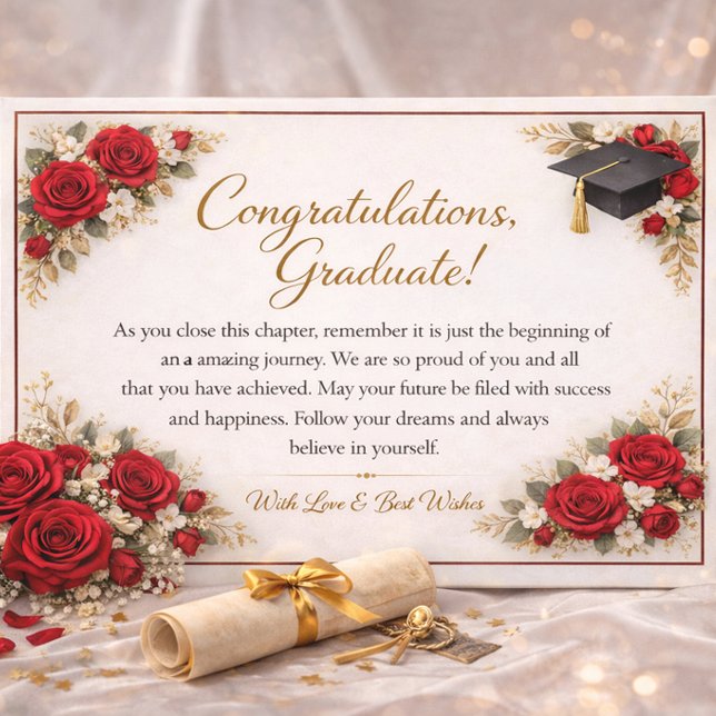 Blommig examensgratulationskort julkort (Skapare uppladdad)