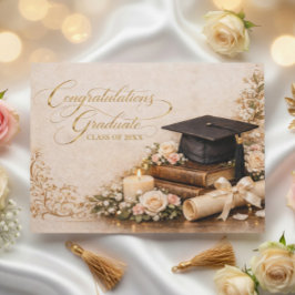 Blommig examensgratulationskort julkort