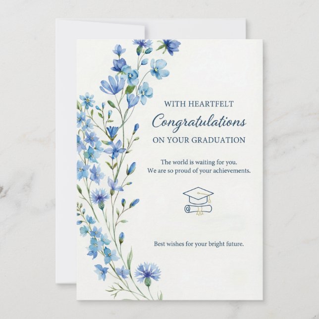 Blommig examenskort | Masters, Grattis till henne Inbjudningar (Framsida)