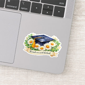Blommig examenskort Söt akvarell examenskåpa  Klistermärken
