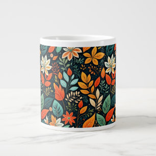 Blommig exotisk blommönster jumbo mugg