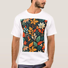 Blommig exotisk blommönster t shirt