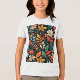 Blommig exotisk blommönster t shirt