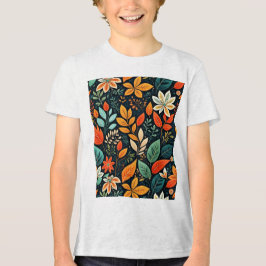 Blommig exotisk blommönster t shirt