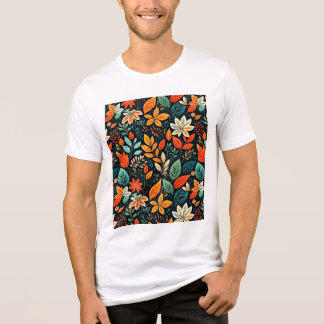 Blommig exotisk blommönster t shirt