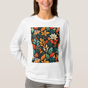 Blommig exotisk blommönster t shirt