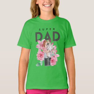 Blommig fadersdags skjorta för barn t shirt