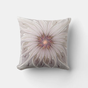 Blommig fantasi, Abstrakt Modern Pastellblomma Kudde
