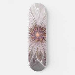Blommig fantasi, Abstrakt modern pastellblomma Skateboard Bräda 19,5 Cm