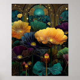 Blommig fantasikonst för väggar - 4x5 nedladdnings poster