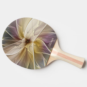 Blommig Fantasy Guld Aubergine Abstrakt Fraktal Ko Pingisracket